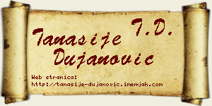 Tanasije Dujanović vizit kartica